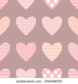 cute seamless pattern with hearts. vector illustration. background, texture.