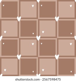 Cute seamless pattern with hearts. Vector Pastel background. Valentines day and love