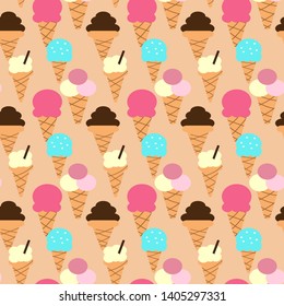 cute seamless pattern ice cream and desserts