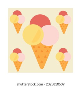 cute seamless pattern with ice cream for summer prints, posters,textile, kids fashion.EPS10