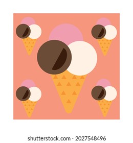 cute seamless pattern with ice cream for summer prints, posters,textile, kids fashion.EPS10