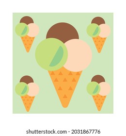 cute seamless pattern with ice cream for summer prints, posters,textile, kids fashion.EPS10