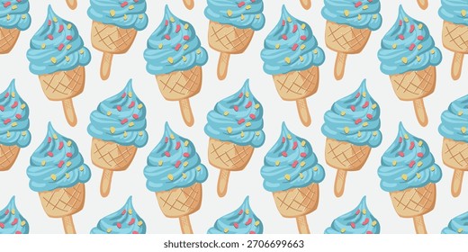 Lindo patrón sin fisuras con postres de helado