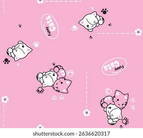 Cute seamless pattern for kids featuring playful animals and bright colors. Perfect for nursery decor, children's clothing, and baby products.