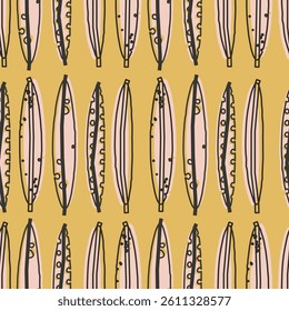 Cute seamless pattern with leaves. Botanical vector background, print, design
