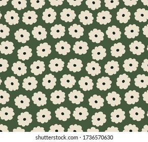 Cute seamless pattern with little flowers, vector. Floral design for fabric, surface decoration and more