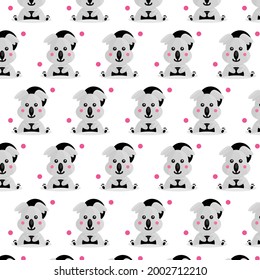 Cute nahtlose Muster kleine Koala-Design auf weißem Hintergrund