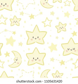 Cute seamless pattern with little twinkle star