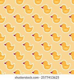 Cute seamless pattern of little yellow ducks for the bath 