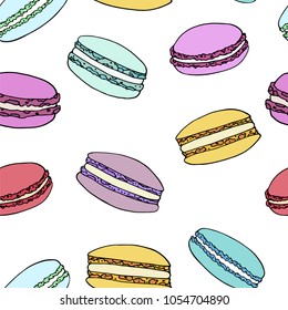 Cute seamless pattern with  macaroons 