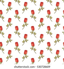 Cute seamless pattern made of fairy tale roses.