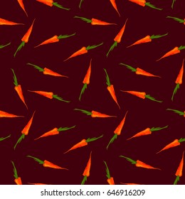 Cute seamless pattern made of sketched carrots.