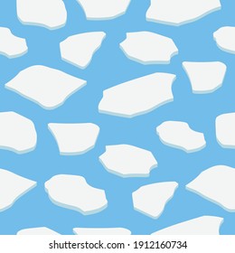 Cute seamless pattern with melting ice and water.