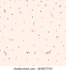 Cute seamless pattern. Minimal vector hand drawn illustration.