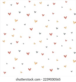 cute seamless pattern with multi-colored hearts