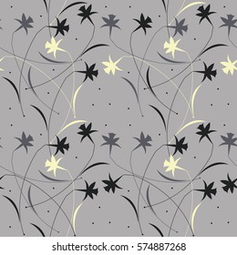 Cute seamless pattern with narcissus flowers and polka dots can be used for design fabric, textile, linens and more creative designs. 