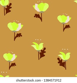 Cute seamless pattern with neon decorative flowers in scandinavian style. Great for textile, fabric, wrapper and wallpaper. Vector illustration.