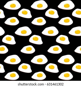 Cute seamless pattern with omelette. Vector hand drawn illustration.