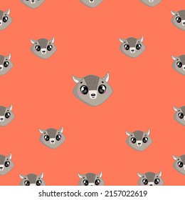 Cute seamless pattern on a warm pink background with a cozy wolf.
Texture for scrapbooking, wrapping paper, invitations. Vector illustration.