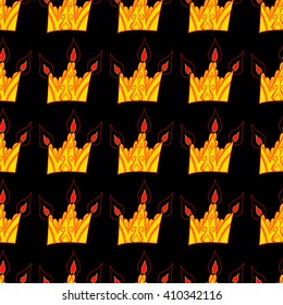 cute seamless pattern from original crowns-candles