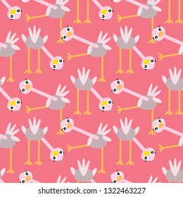 cute seamless pattern with ostriches
