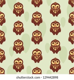 cute seamless pattern with owl