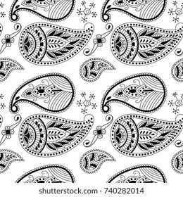 Cute seamless pattern with paisley. Textile, background, wrapper, packing.