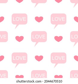 Cute seamless pattern. Pastel color heart vector. Love messages. for background, valentine, illustration, wallpaper, wrapping, paper, fabric