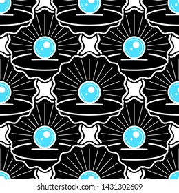 Cute Seamless Pattern With Pearl Ready For Your Design, Greeting Card, Banner