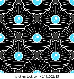 Cute Seamless Pattern With Pearl Ready For Your Design, Greeting Card, Banner