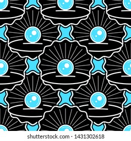Cute Seamless Pattern With Pearl Ready For Your Design, Greeting Card, Banner