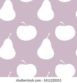 Cute seamless pattern with pears and apples. Can be used for wallpaper,fabric, web page background, surface textures.