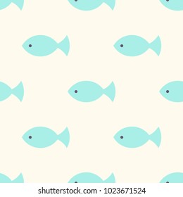 Cute seamless pattern with pink fish, kids simple texture. Baby shower background, vector eps10