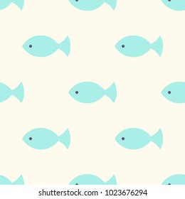 Cute seamless pattern with pink fish, kids simple texture. Baby shower background, vector eps10
