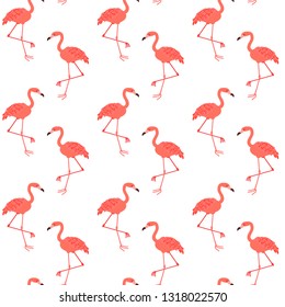 cute seamless pattern pink flamingo