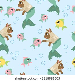 Cute seamless pattern with pink hearts, bubbles and stars. Vector illustration isolated on white background. Flat style. Texture for design, print, linen, fabric, wrapping, textile, wallpaper, apparel