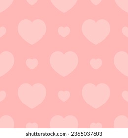 Cute seamless pattern with pink hearts. Vector illustration
