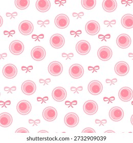 Padrão perfeito bonito com oócitos cor-de-rosa e arcos minúsculos. Experiência médica profissional para clínicas de fertilidade, aplicativos de gravidez e blogs de saúde. Doce design feminino. Ilustração vetorial