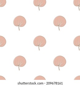 Cute seamless pattern with pink trees
