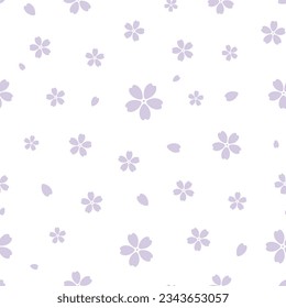 Geräumiges, nahtloses Muster mit violettem Sakura-Blüten