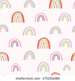 cute seamless pattern with rainbows for children textile anfd fabric prints, wallpapers, scrabpooking, backgrounds, wrapping papers, bedding, etc. EPS 10