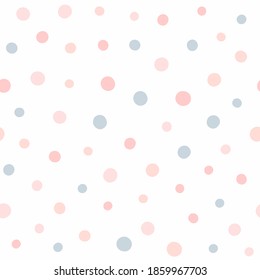 Cute seamless pattern with randomly scattered small dots. Endless girly print. Simple vector illustration.