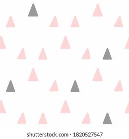 Cute seamless pattern with repeated triangles. Simple vector illustration.