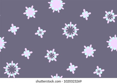 Cute seamless pattern  in retro style. Round shapes, vector illustration. Textile design, wrapping paper.