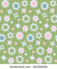 Cute seamless pattern  in retro style. Round shapes, vector illustration. Textile design, wrapping paper.