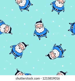 Cute seamless pattern with Santa Claus. Christmas pattern for packaging, textiles and other.
