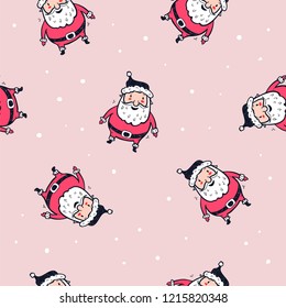 Cute seamless pattern with Santa Claus. Christmas pattern for packaging, textiles and other.