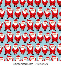 cute seamless pattern with santa claus for merry christmas and happy new year decor
