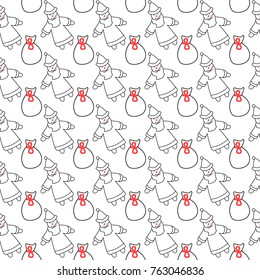 Cute seamless pattern with Santa claus.