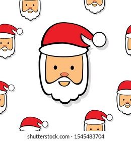 Cute seamless pattern with Santa heads for Christmas and New Year designs and packaging